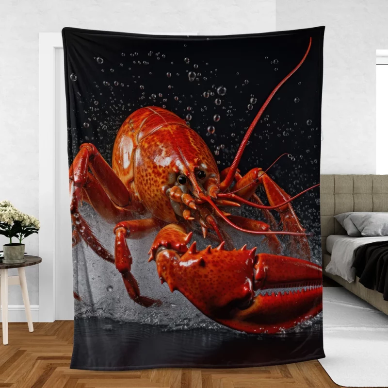 Lobster Illustration Fleece Blanket