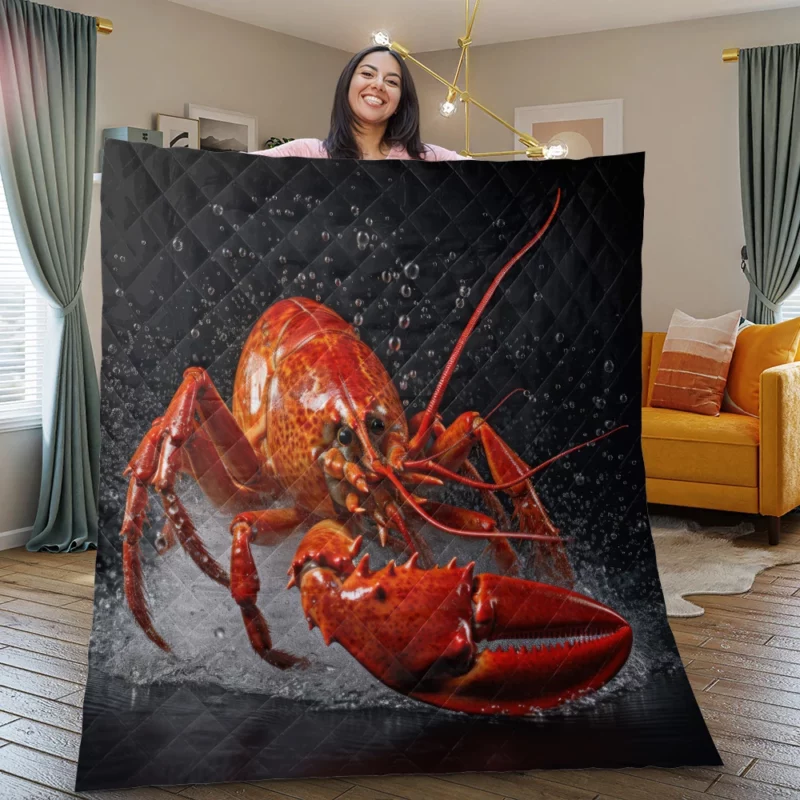 Lobster Illustration Quilt Blanket