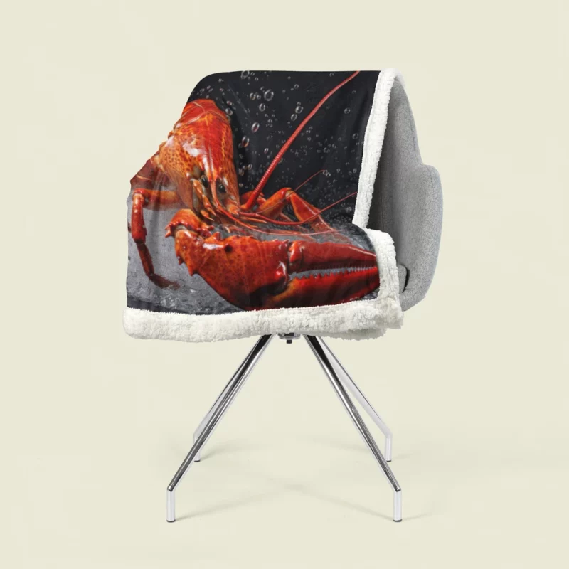 Lobster Illustration Sherpa Fleece Blanket 1