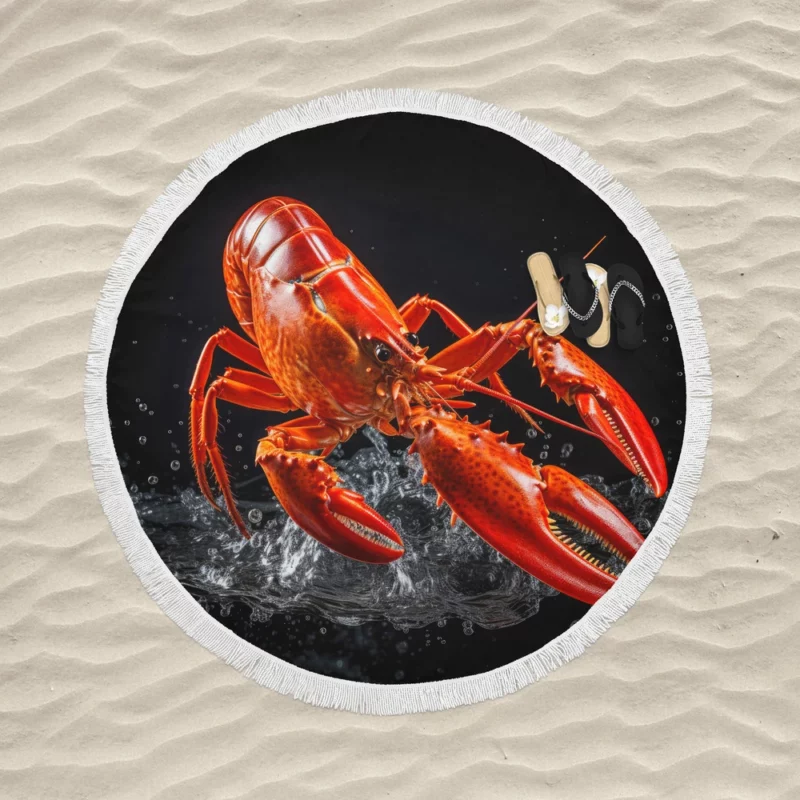 Lobster Photography Round Beach Towel