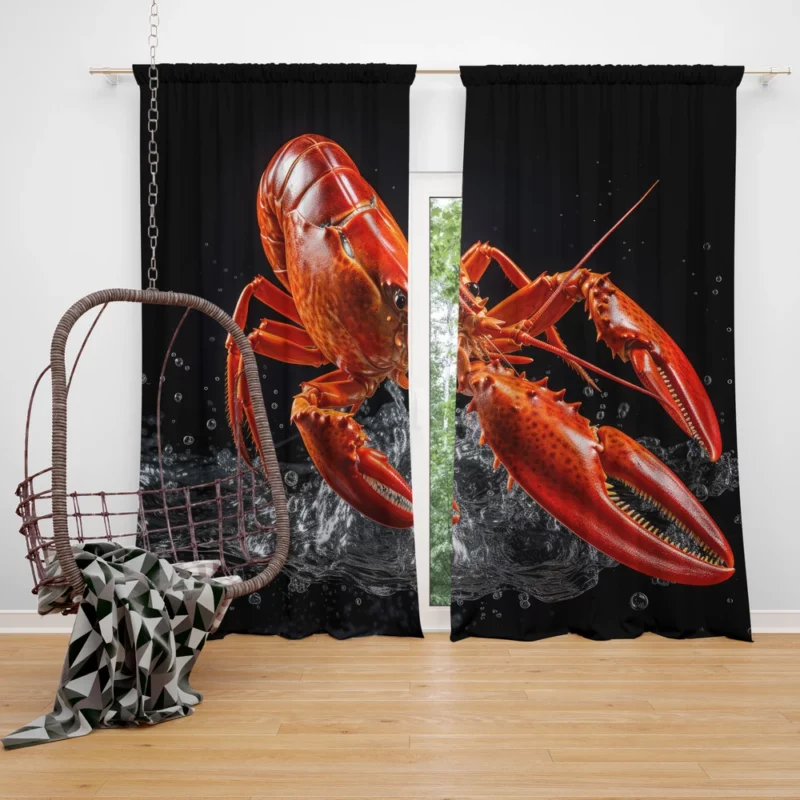 Lobster Photography Window Curtain