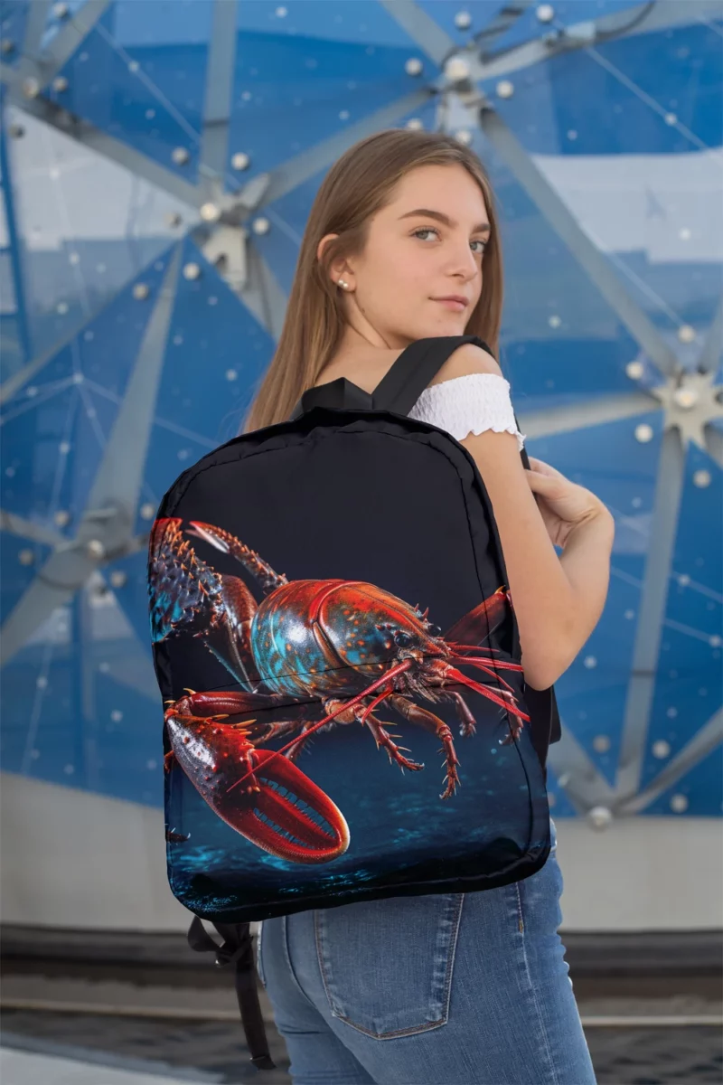 Lobster Vibrant Art Minimalist Backpack 2