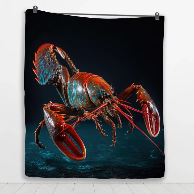 Lobster Vibrant Art Quilt Blanket 1