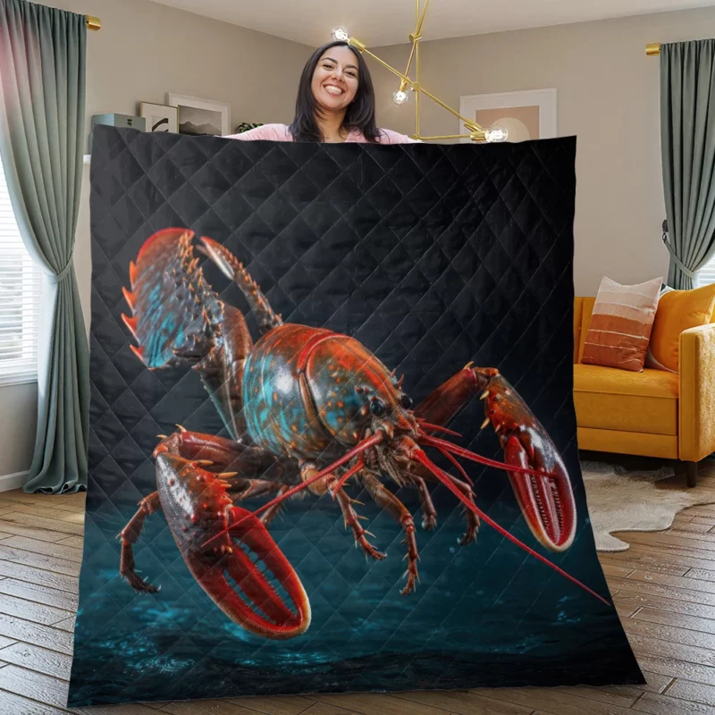 Lobster Vibrant Art Quilt Blanket