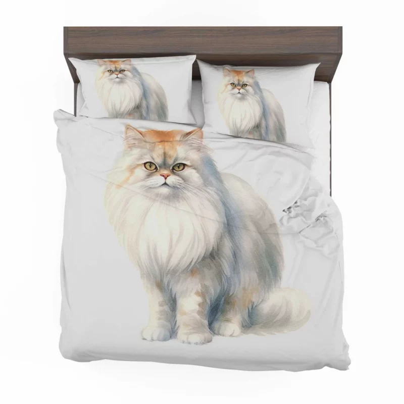 Long Haired White Cat Bedding Set 2