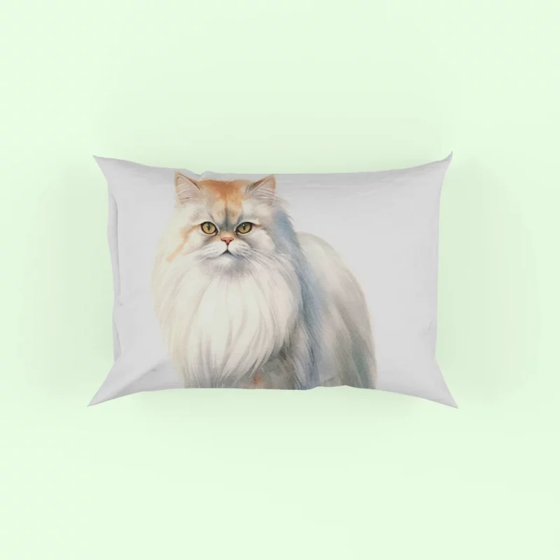 Long Haired White Cat Pillow Case