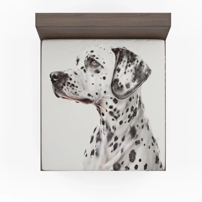 Lovely Dalmatian Dog Portrait Fitted Sheet