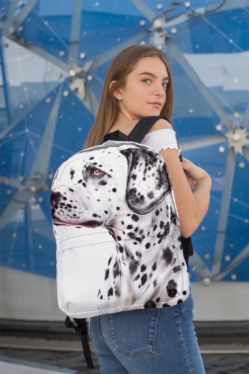 Lovely Dalmatian Dog Portrait Minimalist Backpack 2