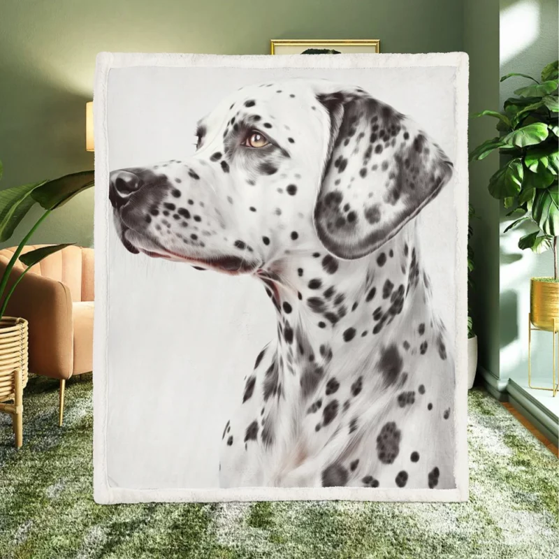 Lovely Dalmatian Dog Portrait Sherpa Fleece Blanket