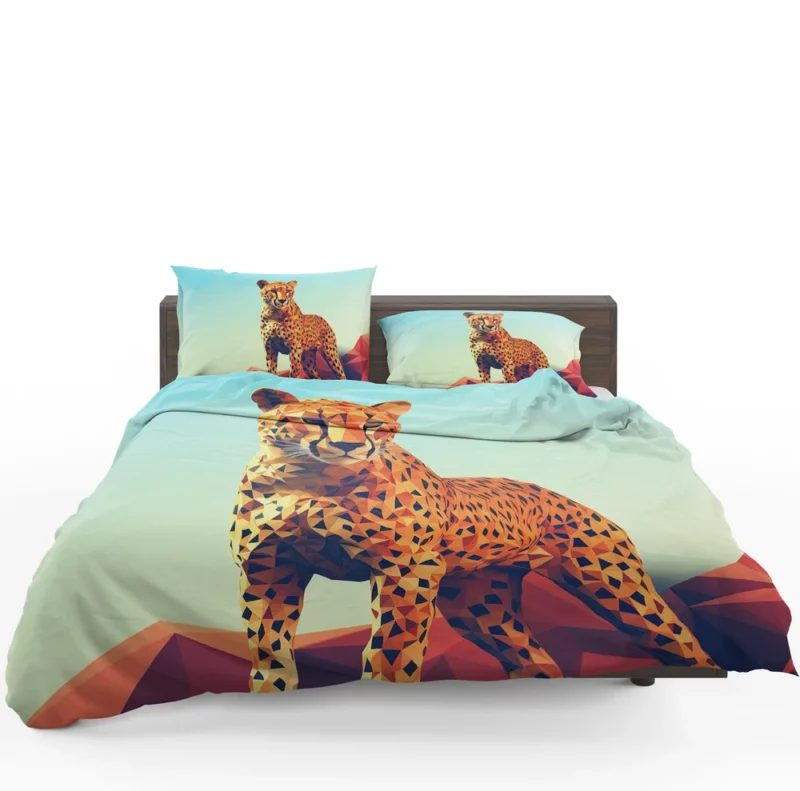 Low Poly Cheetah Art Bedding Set 1