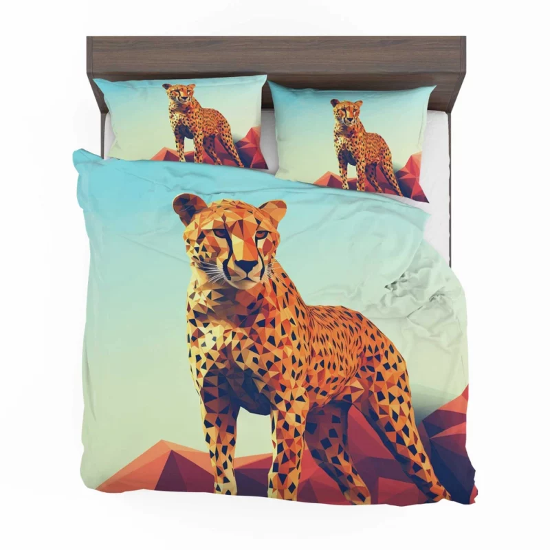 Low Poly Cheetah Art Bedding Set 2