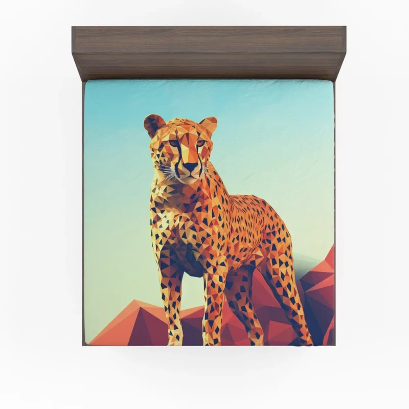 Low Poly Cheetah Art Fitted Sheet