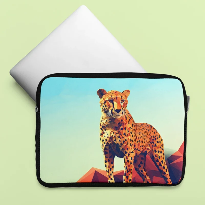 Low Poly Cheetah Art Laptop Sleeve