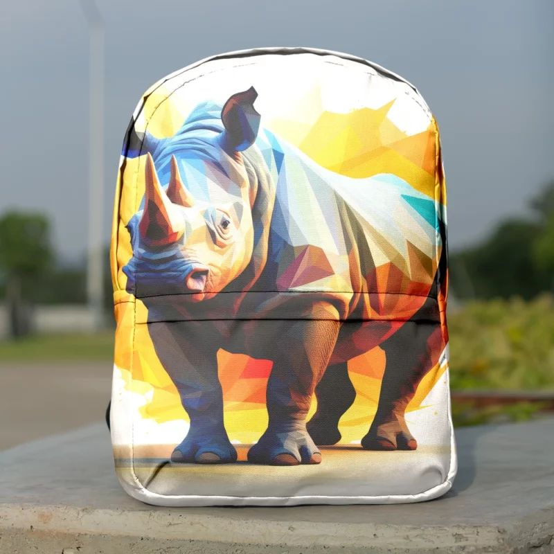 Low Polygon Rhino Portrait Minimalist Backpack