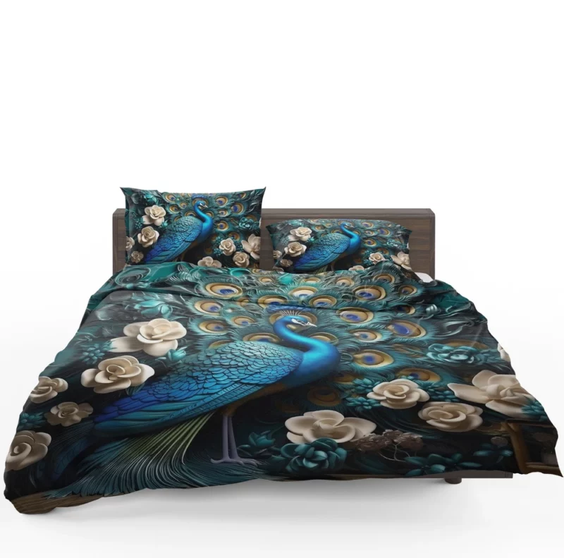 Luxury Peacock Interior Wall Art Bedding Set 1