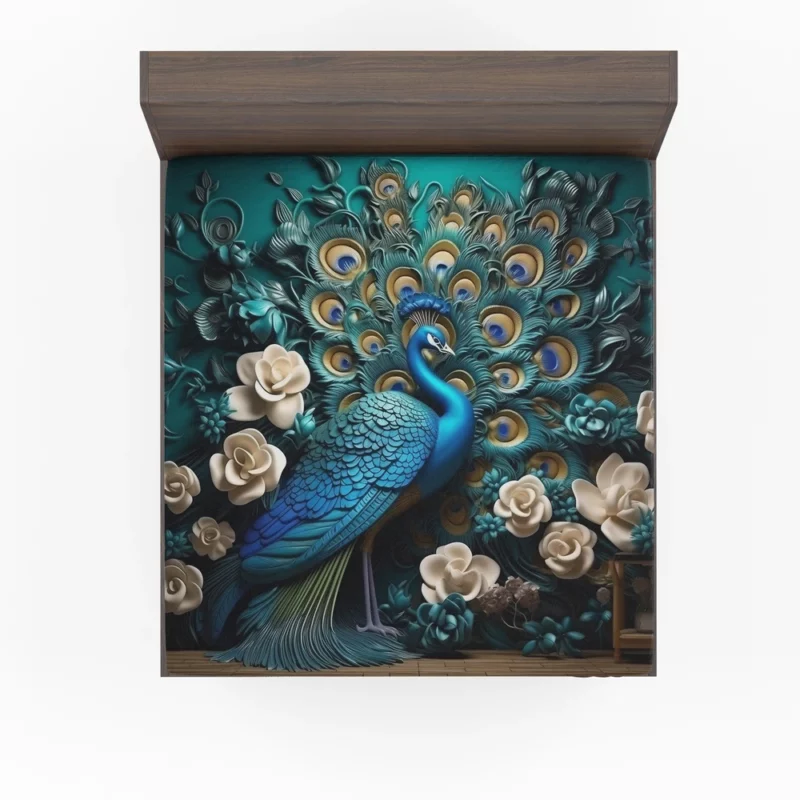 Luxury Peacock Interior Wall Art Fitted Sheet