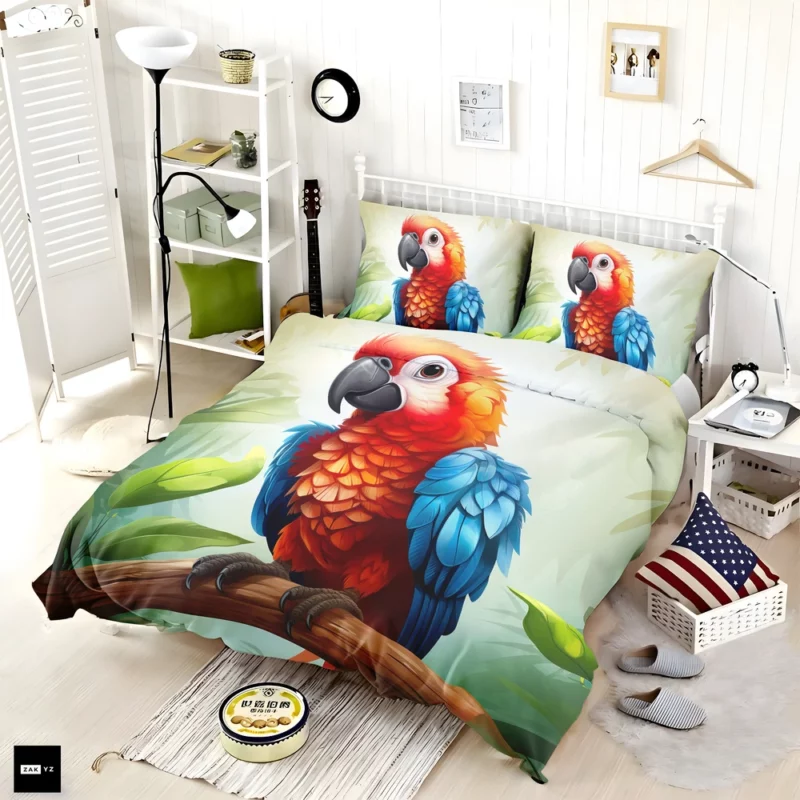 Macaw Parrot Wildlife Art Bedding Set