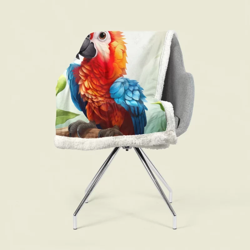 Macaw Parrot Wildlife Art Sherpa Fleece Blanket 1