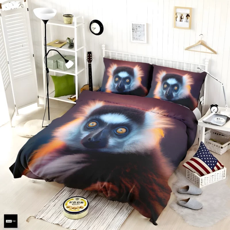 Madagascar AI-Enhanced Lemur Bedding Set