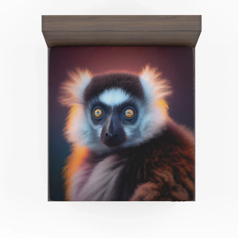 Madagascar AI-Enhanced Lemur Fitted Sheet