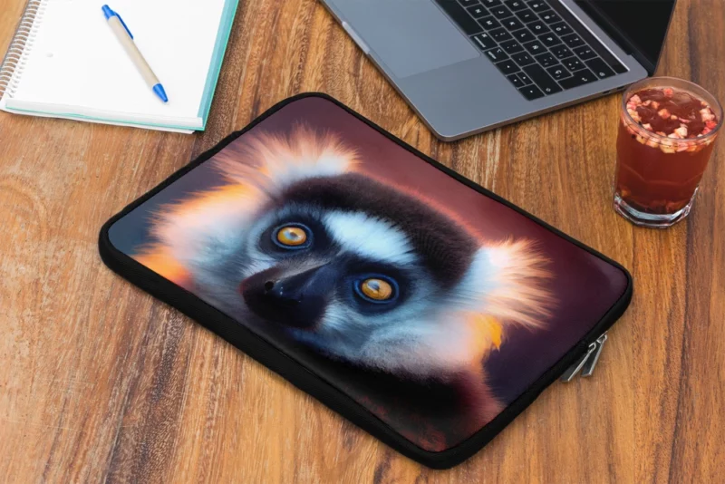 Madagascar AI Enhanced Lemur Laptop Sleeve 2