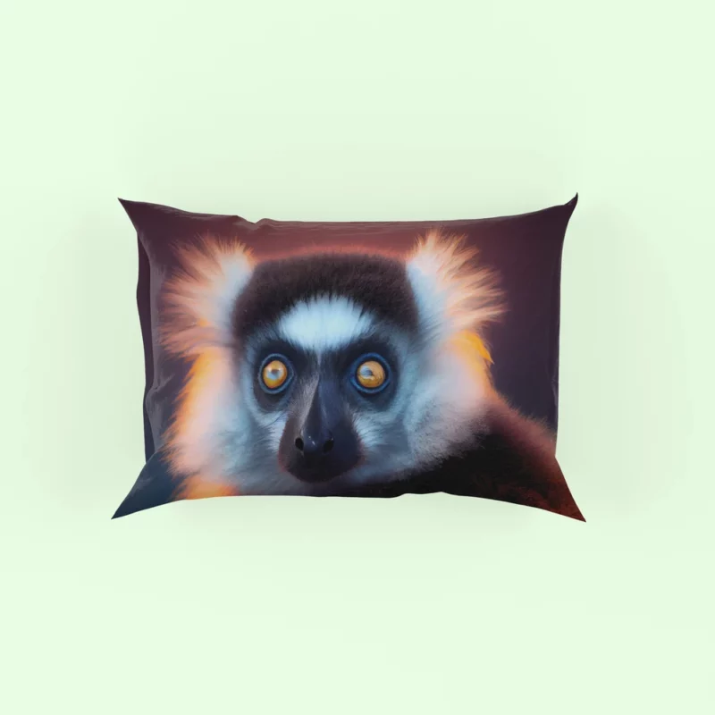 Madagascar AI-Enhanced Lemur Pillow Case