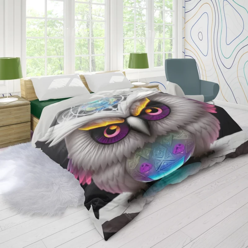 Magic Owl Mandala Duvet Cover