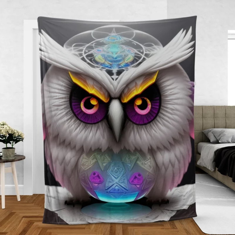 Magic Owl Mandala Fleece Blanket