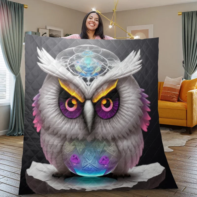 Magic Owl Mandala Quilt Blanket