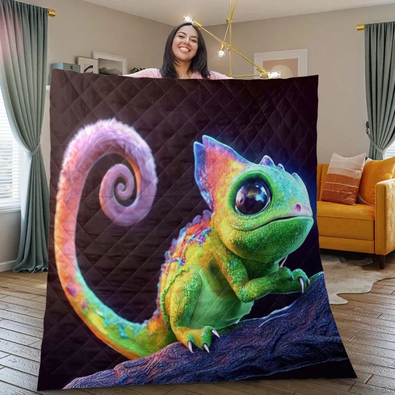 Magical Colored Lizard Quilt Blanket