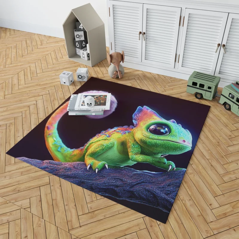 Magical Colored Lizard Rug 1