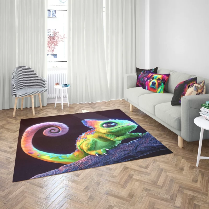 Magical Colored Lizard Rug 2