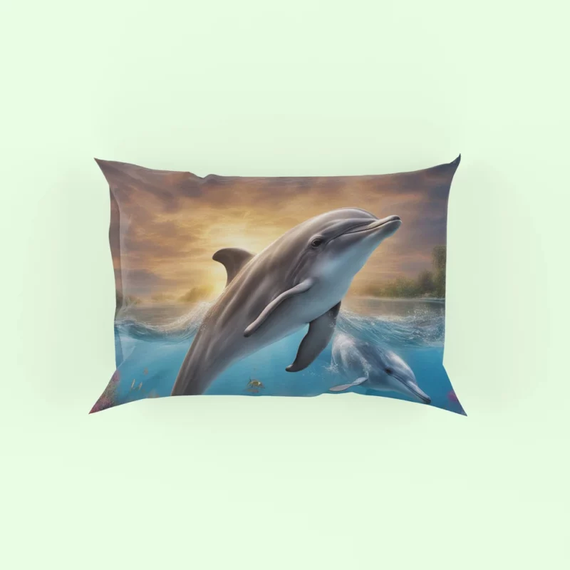 Magical Dolphin Imagery Pillow Case