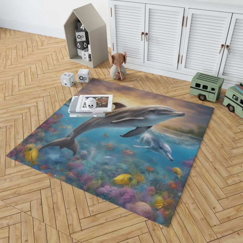 Magical Dolphin Imagery Rug 1