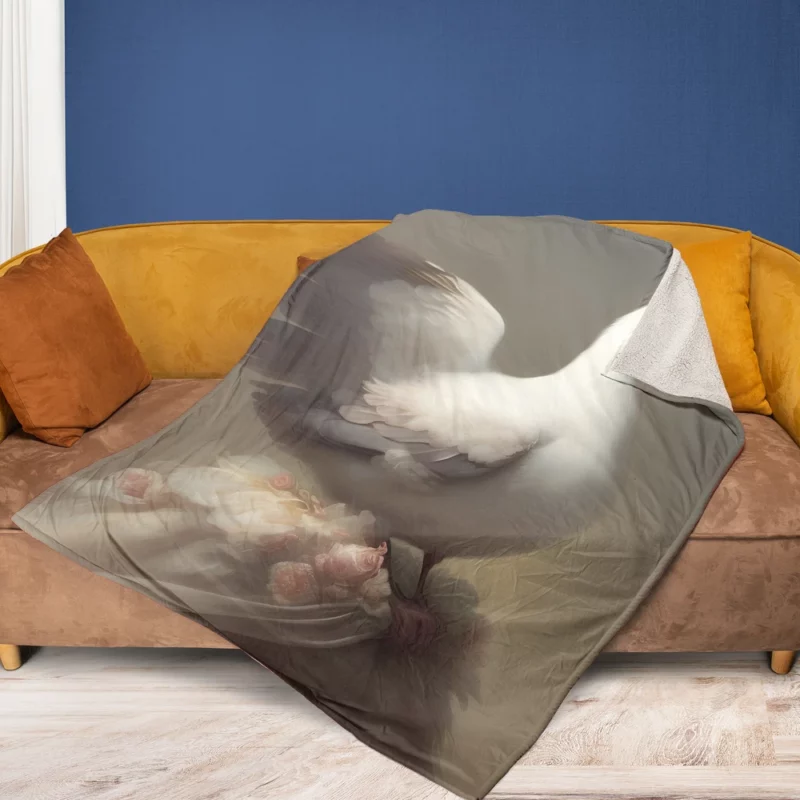 Magical Fantasy Dove Art Fleece Blanket 1