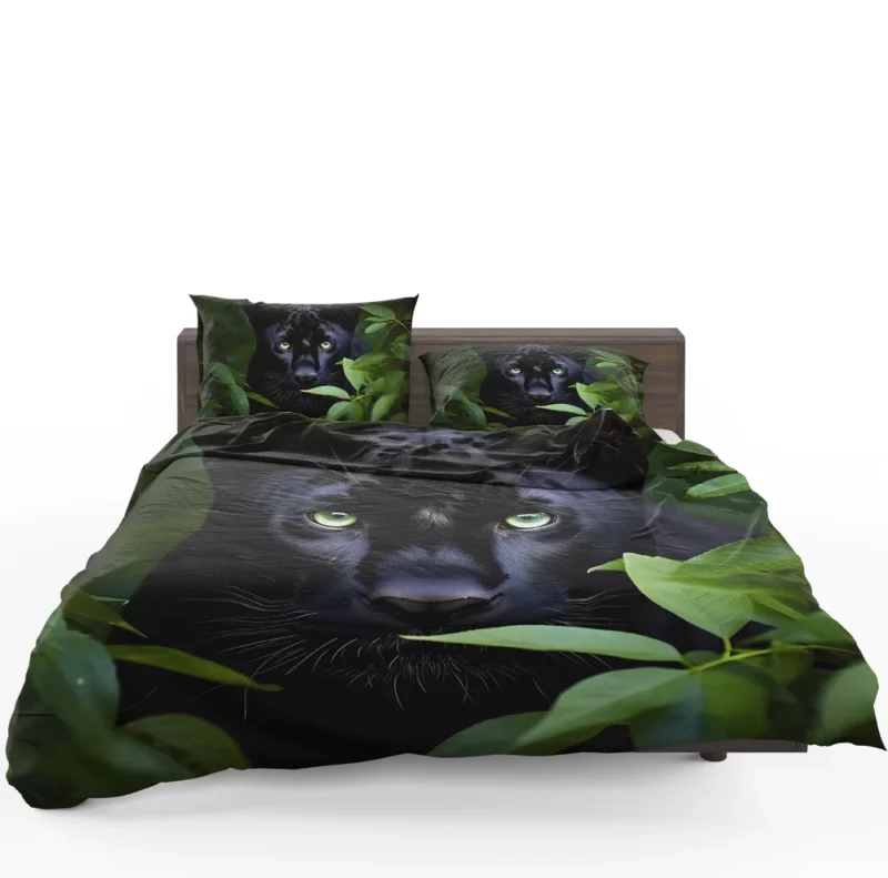 Magnificent Black Panther in Jungle Bedding Set 1