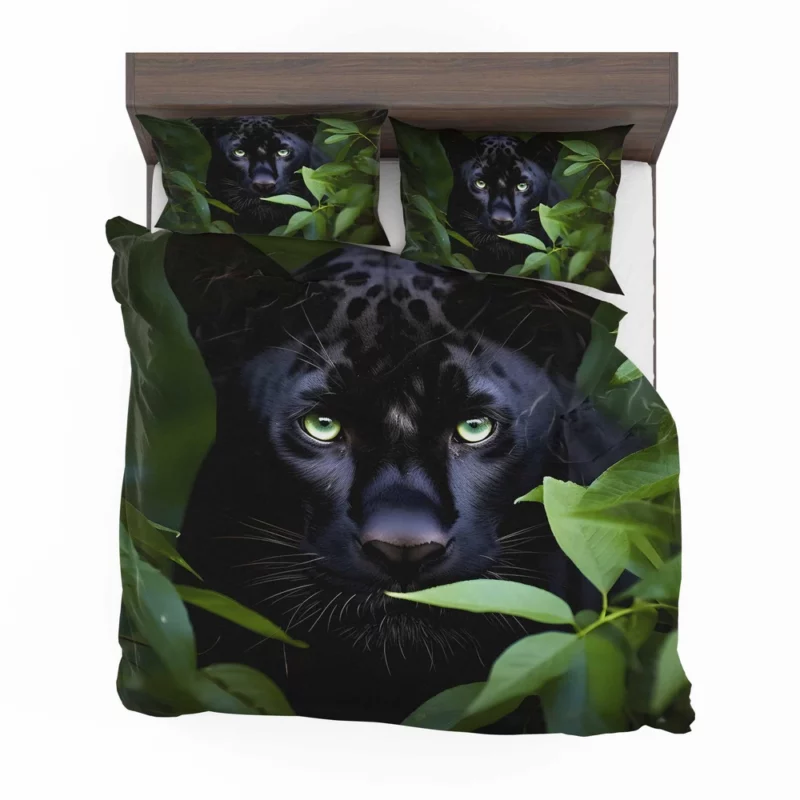 Magnificent Black Panther in Jungle Bedding Set 2