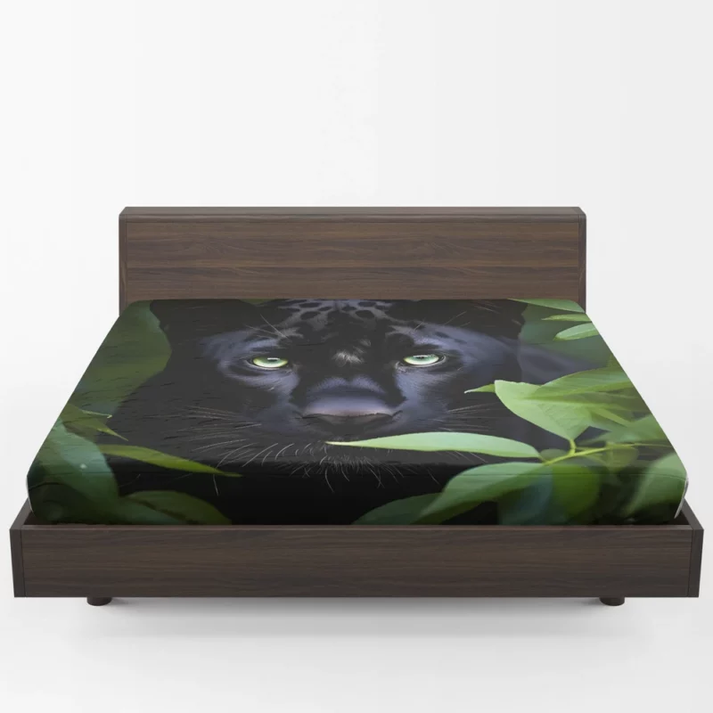 Magnificent Black Panther in Jungle Fitted Sheet 1