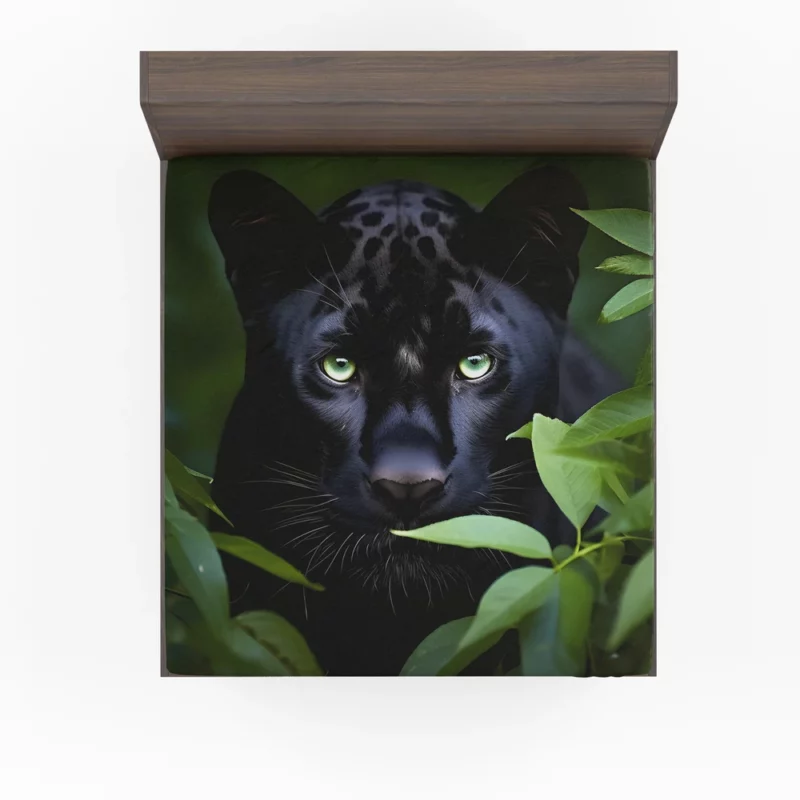 Magnificent Black Panther in Jungle Fitted Sheet