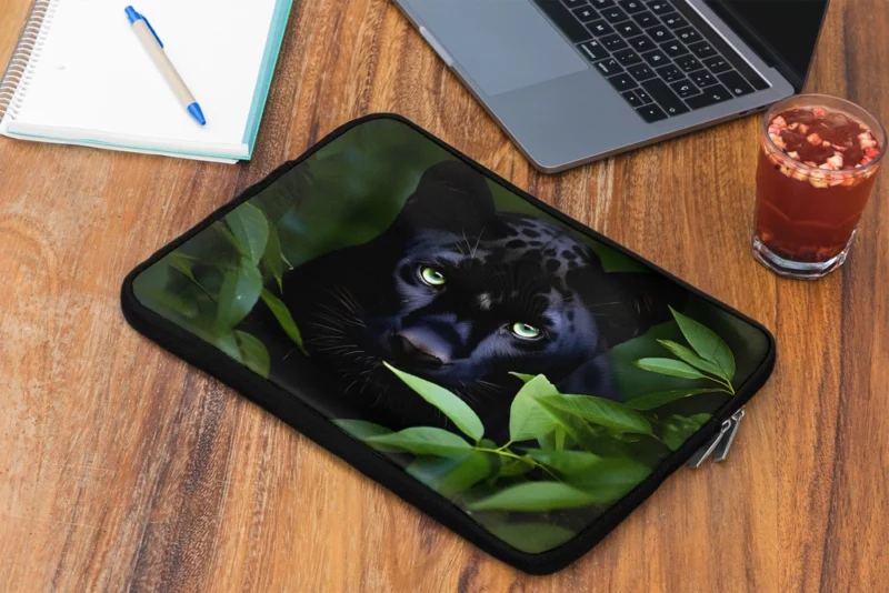 Magnificent Black Panther in Jungle Laptop Sleeve 2