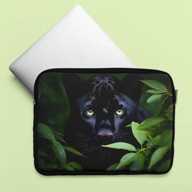 Magnificent Black Panther in Jungle Laptop Sleeve