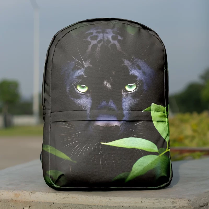 Magnificent Black Panther in Jungle Minimalist Backpack