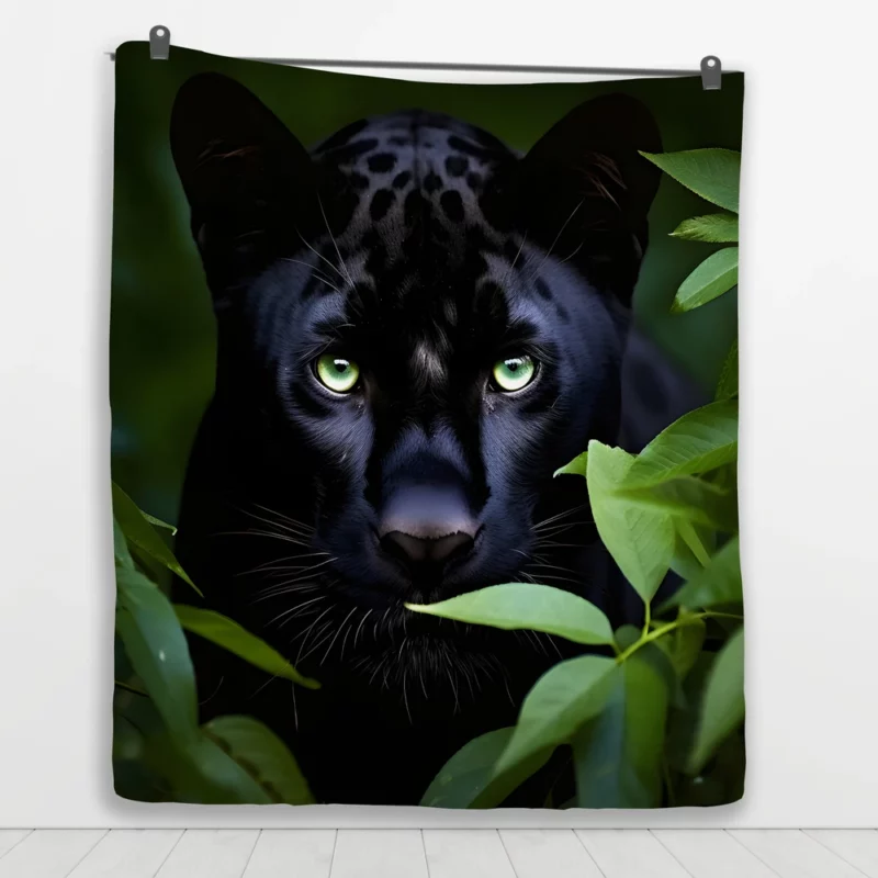 Magnificent Black Panther in Jungle Quilt Blanket 1