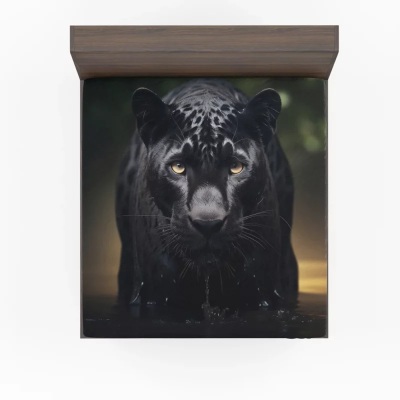 Majestic Black Panther Portrait Fitted Sheet