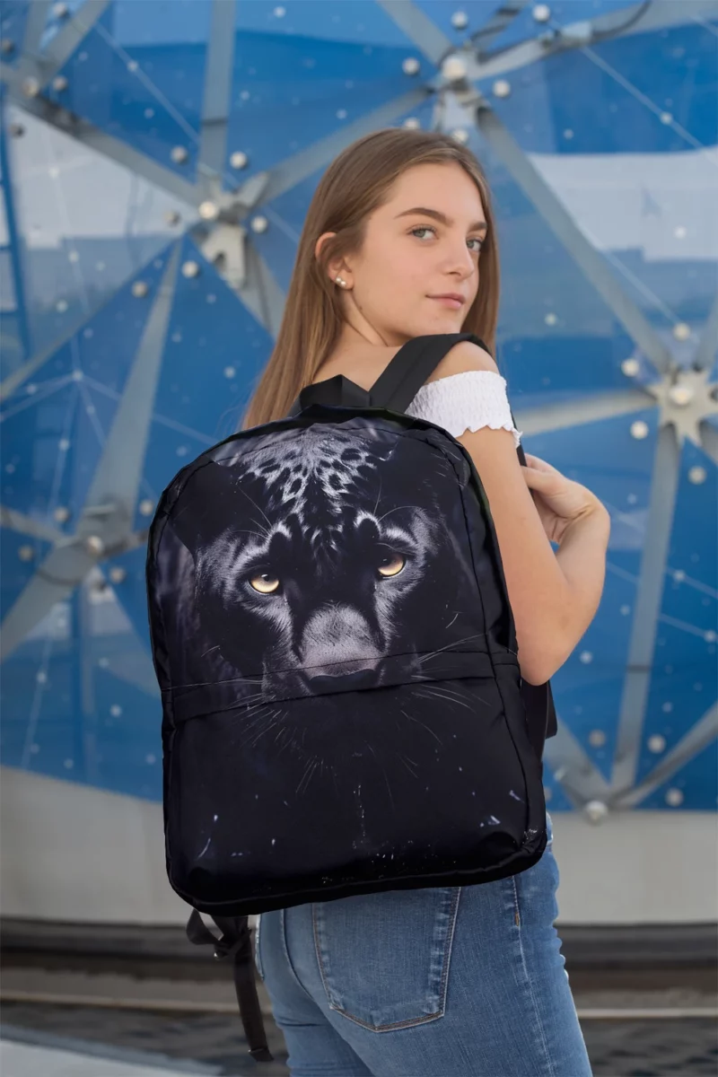 Majestic Black Panther Portrait Minimalist Backpack 2