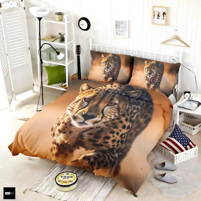 Majestic Cheetah at Sunset Bedding Set