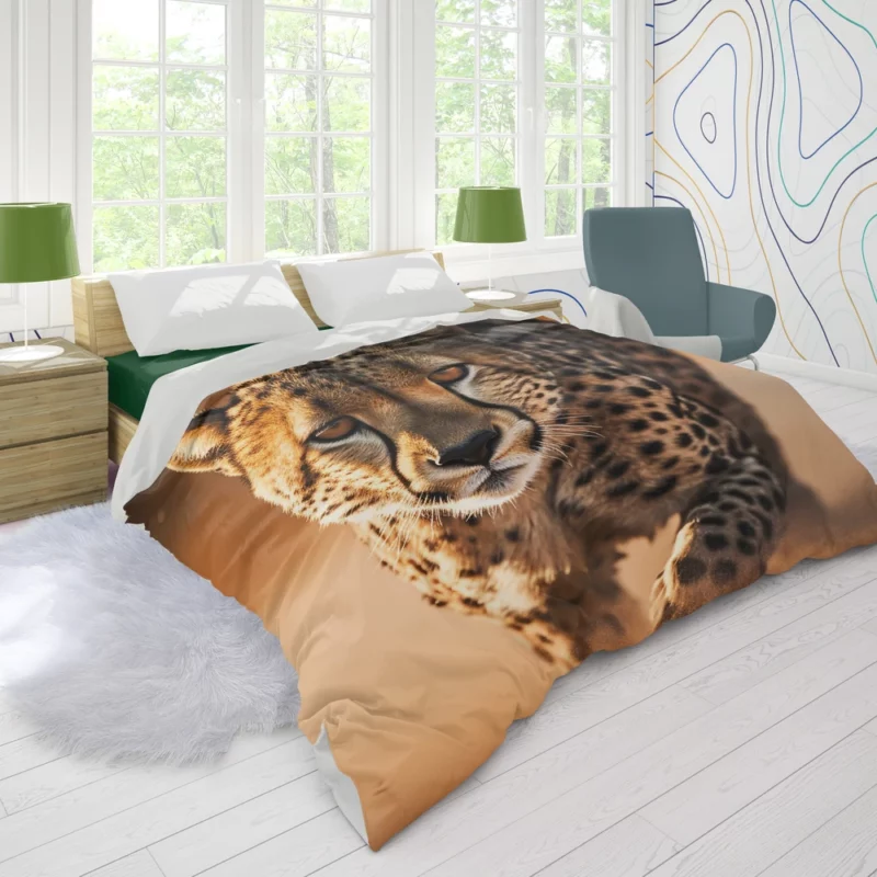 Majestic Cheetah at Sunset Duvet Cover