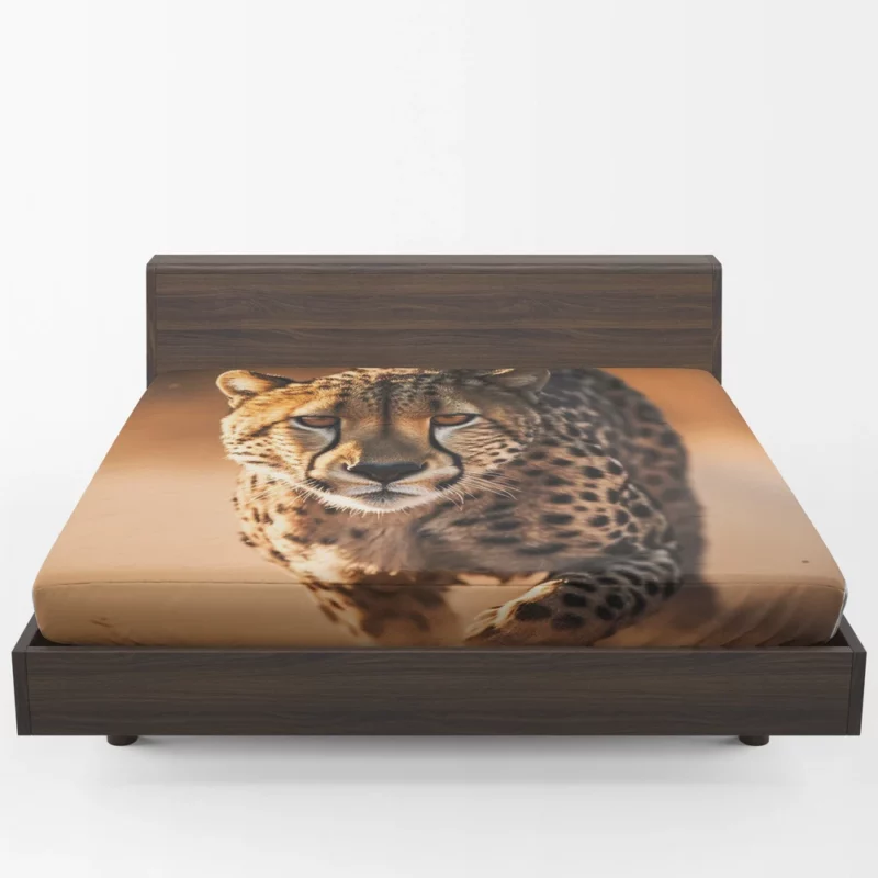 Majestic Cheetah at Sunset Fitted Sheet 1