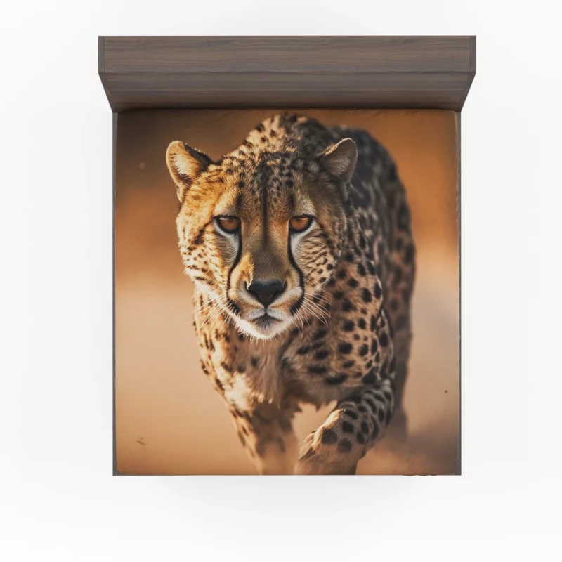 Majestic Cheetah at Sunset Fitted Sheet