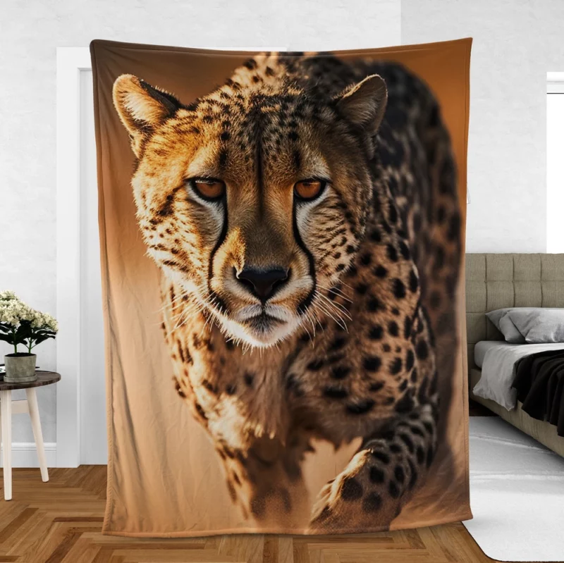 Majestic Cheetah at Sunset Fleece Blanket